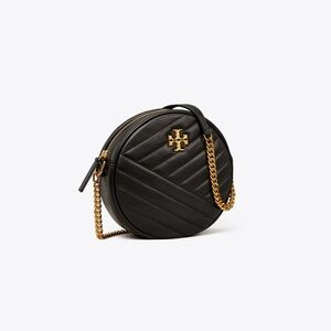 TORY BURCH KIRA CHEVRON CIRCLE BAG BLACK